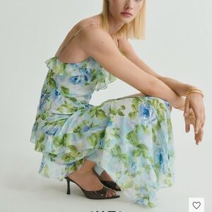 MANGO RUFFLED FLORAL DRESS